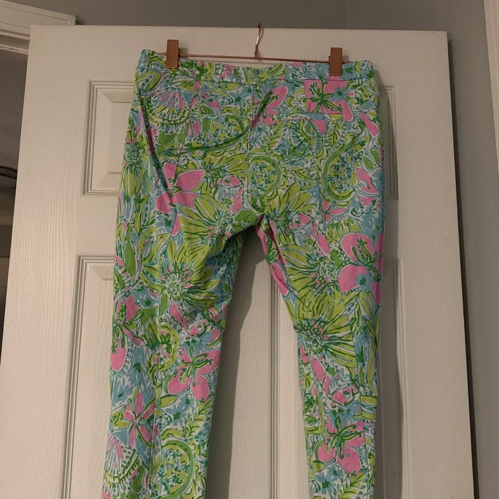 Lilly Pulitzer Kelly‎ Skinny Ankle Pants Coconut Jungle Size 12